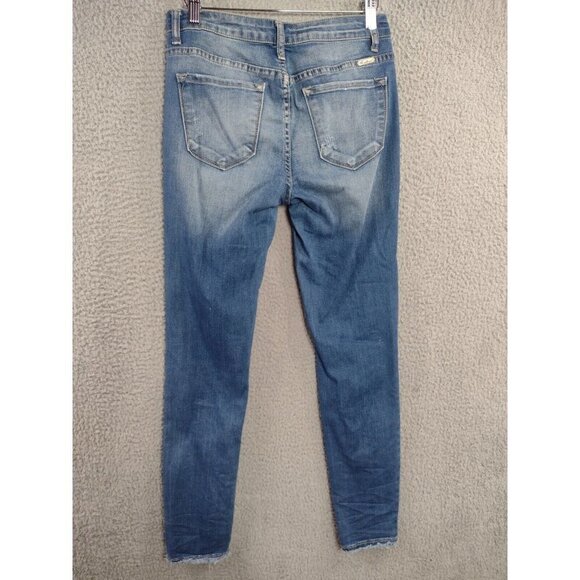Kancan Jeans Cassandra Mid Rise Super Skinny Jeans Distressed Womens 25 - Picture 5 of 12